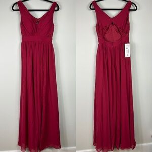 Azazie “Kehlani” Burgundy Lace Bridesmaid Dress